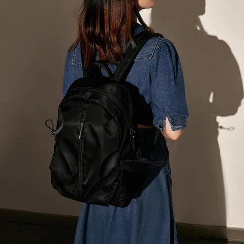 Vista 6 de LAORENTOU Backpack For Women Waterproof Backpack Purse Lightweight Travel Backpack Sports Backpack Nylon Backpacks (01 Black)