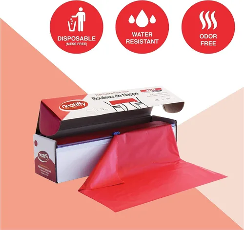 Vista 5 de Neatiffy Rollo de mantel de plástico desechable Mantel impermeable de 54 pulgadas x 108 pies Funda para mesas rectangulares, cuadradas, redondas