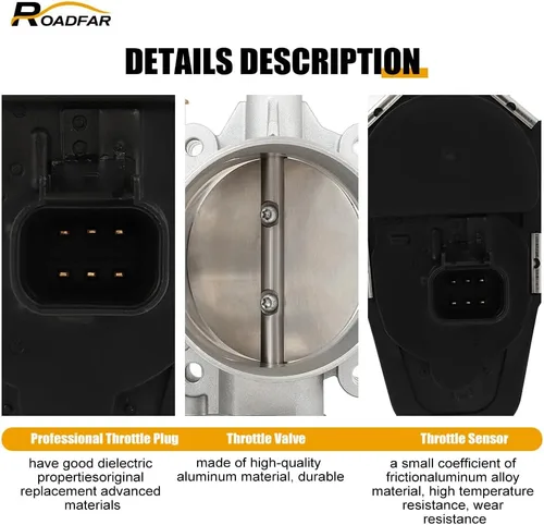 Vista 2 de ROADFAR Cuerpo del acelerador eléctrico 12616437 S20093 673022 para 2008-2009 para Chevrolet Trailblazer 2008-2009 para GMC Envoy 2008