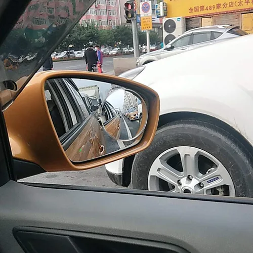 Vista 5 de 2 espejos convexos de 3 pulgadas no ajustables, gran espejo de punto ciego, vidrio HD, vista trasera redonda grande, adhesivo fuerte para automóvil