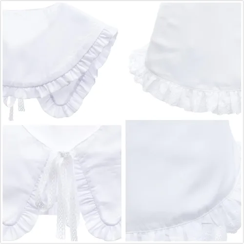 Vista 6 de Sombrero de sol Mob Cap Victorian Pioneer Prairie Bonnet Colonial Headwear Chal Wrap Stole Delantal Disfraz