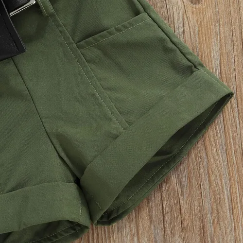Vista 82 de TheFound Trajes de verano para niñas pequeñas, sin mangas, de punto acanalado, halter, pantalones cortos, ropa para recién nacidos, conjunto de 3