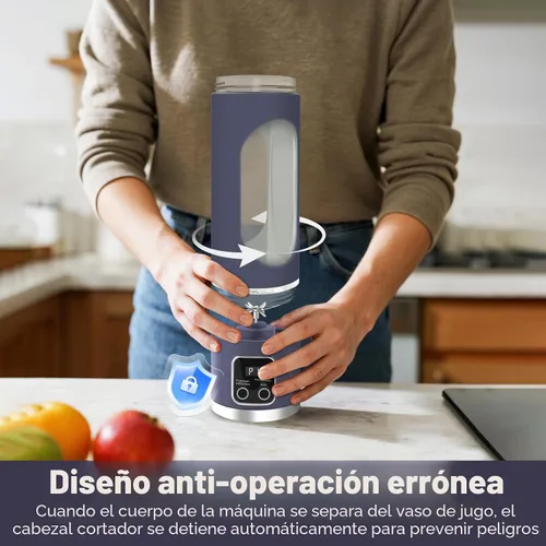 Vista 2 de Batidora portátil para batidos, 500ML USB recargable Juicer Cup (púrpura)
