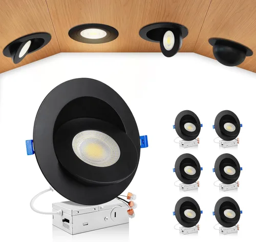 Vista 23 de zouzai Mini luz LED de cardán ajustable de 2 pulgadas, 5CCT seleccionable, rotación de 360° e inclinación de 90° para iluminación precisa Blanco