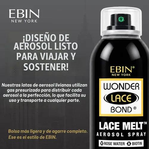 Vista 7 de EBIN NEW YORK Wonder Lace Bond - Aerosol derretido en aerosol, 2.7 onzas