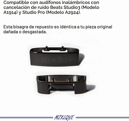 Vista 2 de Bisagra Studio 3 - Piezas de repuesto para auriculares Beats Studio3 (A1914) y Studio Pro (A2924) (negro)