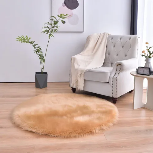 Vista 50 de duduta - Alfombra de pelo sintético de lana de oveja beige 2x3 pies, suave y esponjosa, funda para silla de pelo mullido, alfombra pequeña