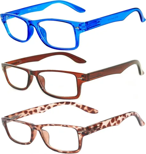 Vista 12 de OWL Gafas de lente transparentes con marco rectangular estrecho estilo retro de moda 1 azul
