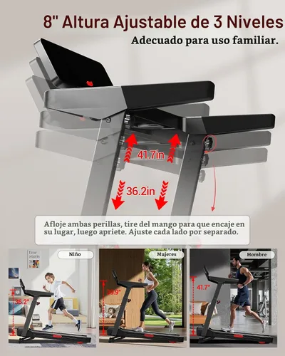 Vista 5 de UMAY Fitness 20% Treadmill with Auto Incline, Running Foldable Treadmills