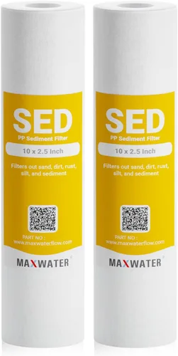Vista 14 de Max Water Cartucho de filtro de agua de sedimentos de repuesto de 10 x 2.5 pulgadas para toda la casa, fibra de filtración soplada por fusión