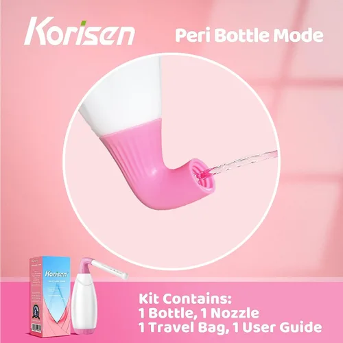 Vista 5 de Botella de ducha multifuncional para mujer, reutilizable, botella de peri boca abajo para cuidado posparto, ducha vaginal de tamaño de viaje