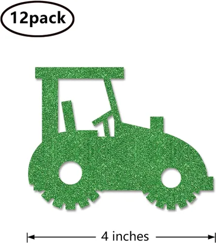 Vista 2 de Palitos de centro de mesa de tractor, paquete de 12 decoraciones de mesa de doble cara para cumpleaños, baby shower