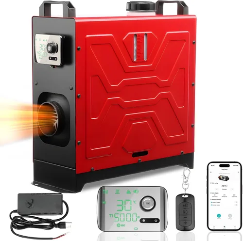 Vista 10 de Calentador diésel 12V/24V/110V 8KW portátil Caja de herramientas Diesel Calentador de estacionamiento con APP Control remoto y cargador Pantalla LCD