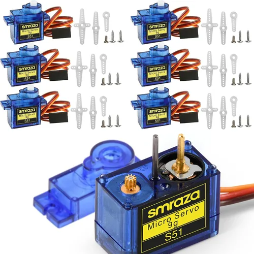 Vista 9 de 4 piezas SG90 9G Micro Servo Kit (engranaje metálico) para proyectos Arduino, robot RC, brazo de robot, helicóptero, control de avión, coche