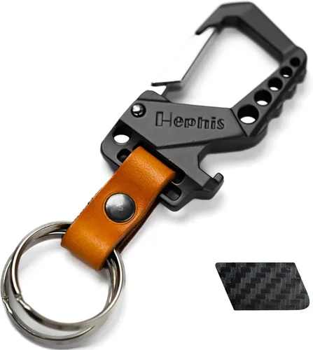 Vista 15 de Llavero resistente con forma de calavera, herramienta de escape de emergencia para automóvil, cortador de cinturón de seguridad, abrebotellas