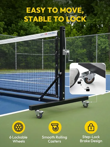 Vista 3 de A11N SPORTS Pro Pickleball Net with Wheels, 22 FT Regulation