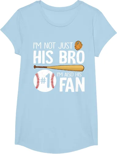 Vista 21 de Camiseta Baseball Brother I'm Not Just His Bro I'm His Number One Fan, Negro