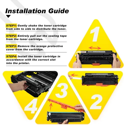 Vista 6 de v4ink Cartuchos de tóner remanufacturados de repuesto para HP 305X CE410X 305A CE410A CE411A CE412A alto rendimiento para HP Color Laser Pro 300