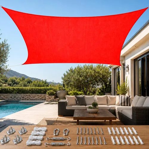 Vista 27 de Quictent Toldo rectangular de polietileno de alta densidad de 6.53 oz, 98% de bloqueo UV, para patio, jardín, cubierta comercial con kit de Marrón