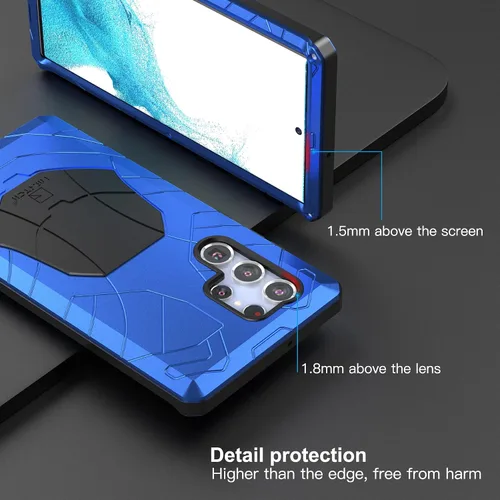 Vista 3 de Feitenn Galaxy S22 Funda protectora ultra resistente, funda dura de silicona resistente a prueba de golpes de goma para Samsung Galaxy S22 5G 2022