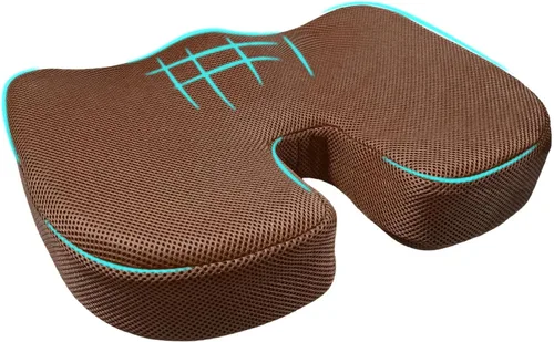 Vista 12 de Cojín para Asiento de Coche, Cojín de Espuma Viscoelástica para Alivio del Dolor de Coxis y Ciática, Cojín de Asiento Ergonómico Cómodo para Silla