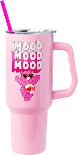 Vista 7 de Silver Buffalo Betty Boop Core - Vaso de acero inoxidable con tapa para pajilla, tapa, popote y asa, 40 onzas