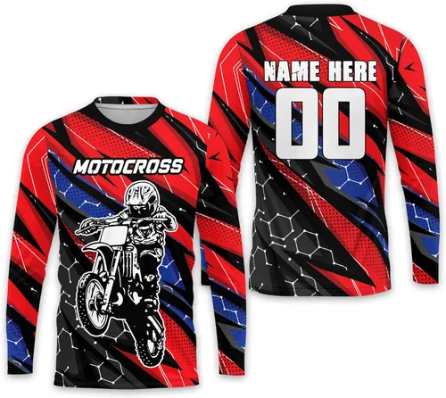 Vista 9 de LASFOUR Camiseta de motocross personalizada 3D para niños y jóvenes, camiseta de carreras de motocross para niños y jóvenes, camiseta de conducción