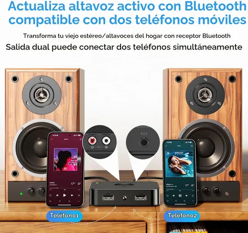 Vista 3 de M2R - Receptor Bluetooth 5.4 para adaptador RCA para estéreo/altavoz/altavoz con cable/sistema estéreo de transmisión de música para el hogar