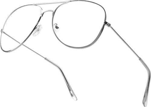 Vista 5 de SUNNYPRO Lentes transparentes de gran tamaño Aviador Marco UV400 Oro Halloween Disfraz