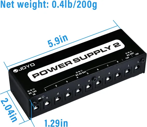 Vista 5 de JOYO Fuente de poder 2 JP-02 pedal de efecto aislado Multi ladrillo jp02