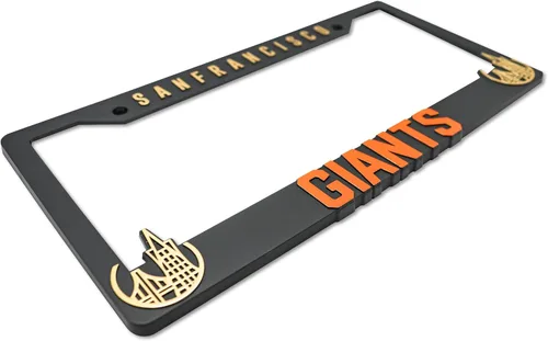 Vista 2 de SF Giants V2 - Marco elevado 3D para placa de matrícula de San Francisco, 1 paquete de cubierta para matrícula de automóvil, soporte universal negro