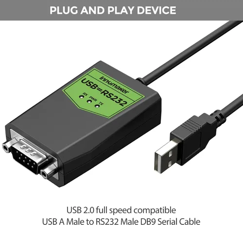 Vista 6 de Adaptador USB a serie RS232 de grado industrial, USB a macho DB9, chipset FTDI, protección ESD, aislamiento de señal y energía, compatible