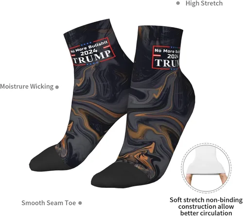 Vista 7 de Trump 2024 No More Bullshit Ankle Socks Winter Low Cut Sports Warm Breathable Comfort Casual Socks For Mens And Womens 8