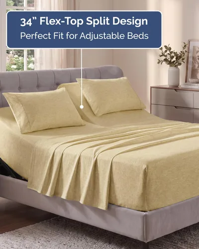 Vista 408 de Extra Deep Twin XL Sheet Set - 3 Piece College Dorm Room - White 01-Blanco