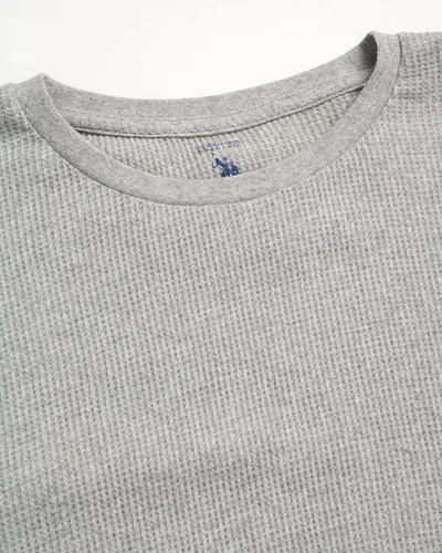 Vista 4 de U.S. Polo Assn. Conjunto de pijama térmico para hombre, camiseta de punto gofre y pantalones largos de John, caja de regalo