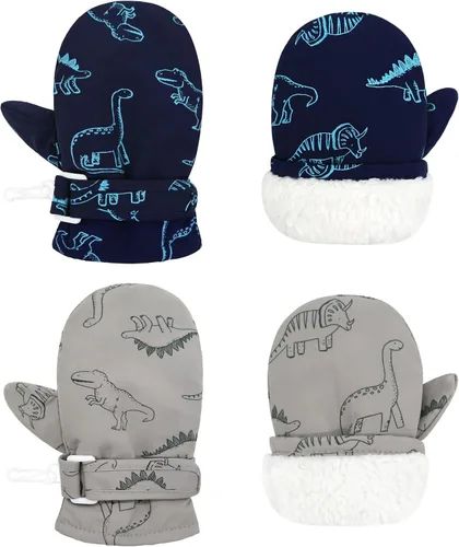 Vista 47 de QikQik Guantes de invierno impermeables para niños pequeños - Guantes de nieve para bebés