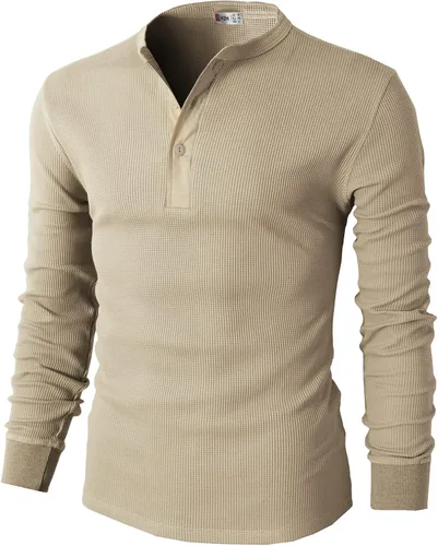 Vista 3 de H2H Chaqueta casual ajustada para hombre, cárdigans de manga larga, térmica Cmttl045-beige
