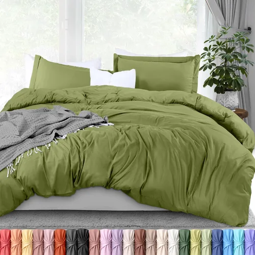 Vista 48 de Utopia Bedding Juego de funda de edredón tamaño individual - 2 piezas con cierre de cremallera - 1 funda de edredón 68X90 pulgadas y 1 funda de Beige