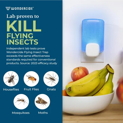 Vista 2 de Wondercide - Trampa para Insectos Voladores y Moscas - Atrapador de Insectos para Interior para Moscas de la Fruta y Moscas Domésticas, Mosquitos