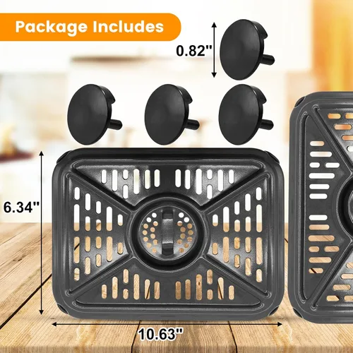 Vista 3 de GWYXC - Sartén para freidora de aire Ninja Foodi DZ401 DZ550 DualZone, placa de repuesto para freidora de aire, accesorios con parachoques de goma