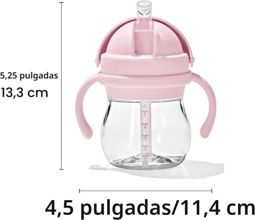Vista 6 de OXO Tot Transitions Vaso con Pajita con Asas Extraíbles - 6 oz. - Blossom
