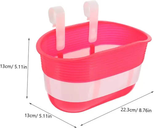 Vista 8 de BESPORTBLE Cesta de scooter para niños, linda caricatura, bicicleta, crucero, manillar delantero, cesta de transporte, accesorios color rosa