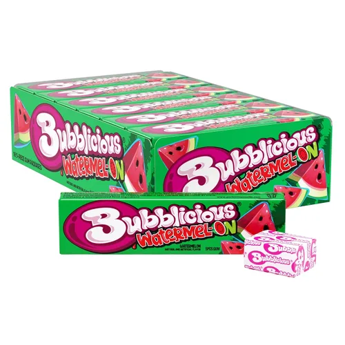 Vista 10 de Bubblicious Goma de mascar para adultos y niños, 18 paquetes de 5 piezas (90 piezas en total) Individually Wrapped Bubblegum, Bulk Pack, Great for