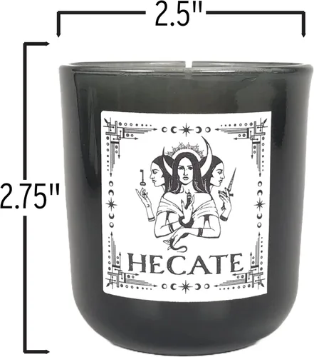 Vista 2 de Hecate Candle - Vela aromática votiva de madera de cedro, cuero, tabaco, vela Samhain, vela devocional Hekate, altar, bruja, hechizos, rituales