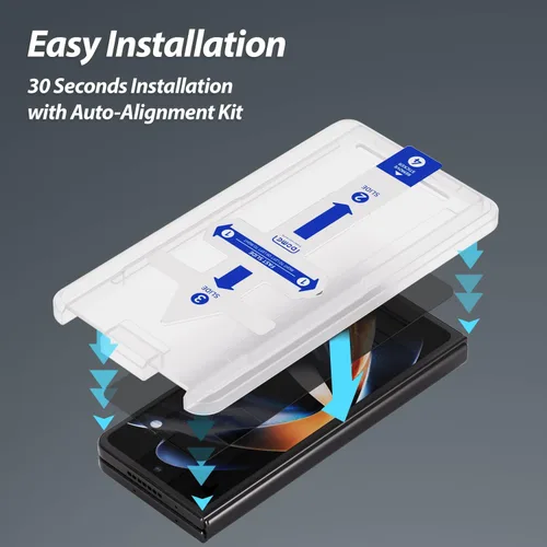 Vista 5 de Whitestone - Paquete de 2 protectores de pantalla de privacidad para Galaxy Z Fold 5 2023, protector de vidrio templado privado de cobertura