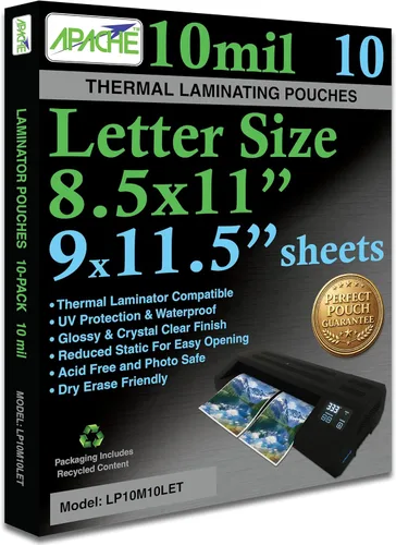 Vista 25 de Apache Map Banner Size Laminating Pouches, 3 Mil, 5 Pack, 18 x 120 Inch Pouch Size Laminating Sheets, Thermal Laminator Compatible, Super Clear