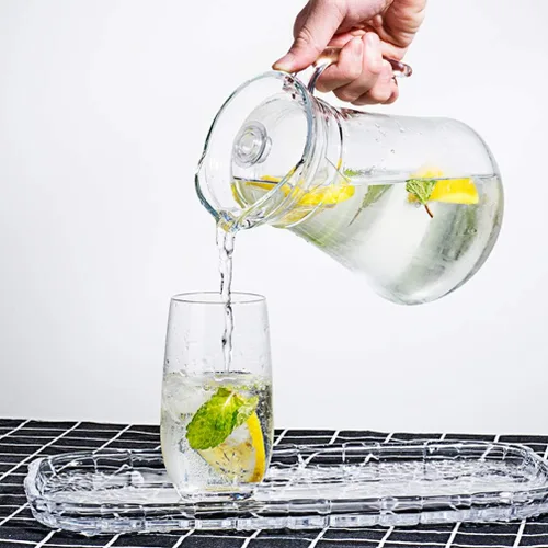 Vista 6 de UPKOCH Contenedor de almacenamiento de bebidas de acrílico, tapa de jarra de jugo, tetera transparente para jugo de agua fría y bebidas caseras