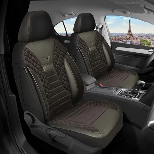 Vista 3 de Fundas de asiento para asientos de automóvil compatibles con Volvo XC40 de 2017, protector de asiento para conductor y pasajero, PS803