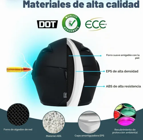 Vista 7 de Casco de motocicleta con Bluetooth, casco modular de motocicleta con Bluetooth, aprobado por DOT, doble visera, abatible, con Bluetooth, casco