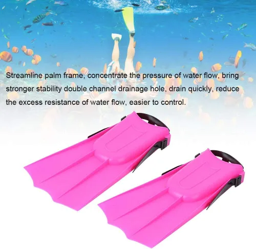 Vista 2 de Aletas para niños, aletas de natación para niños, aletas ligeras de polietileno para entrenamiento de natación, aletas cortas para natación